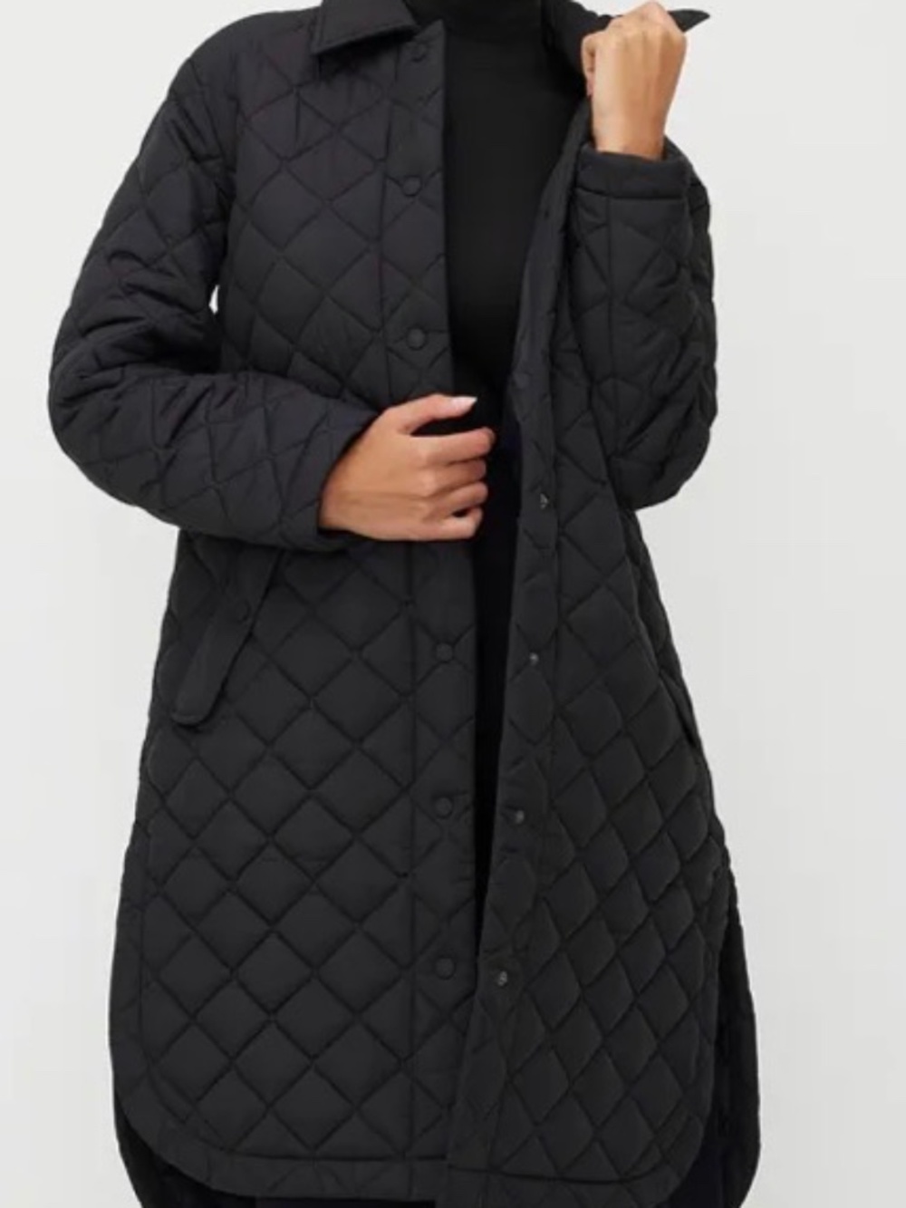 💐NWT💐 Kit and Ace Oslo Recycled Black Quilted Coat - size XL